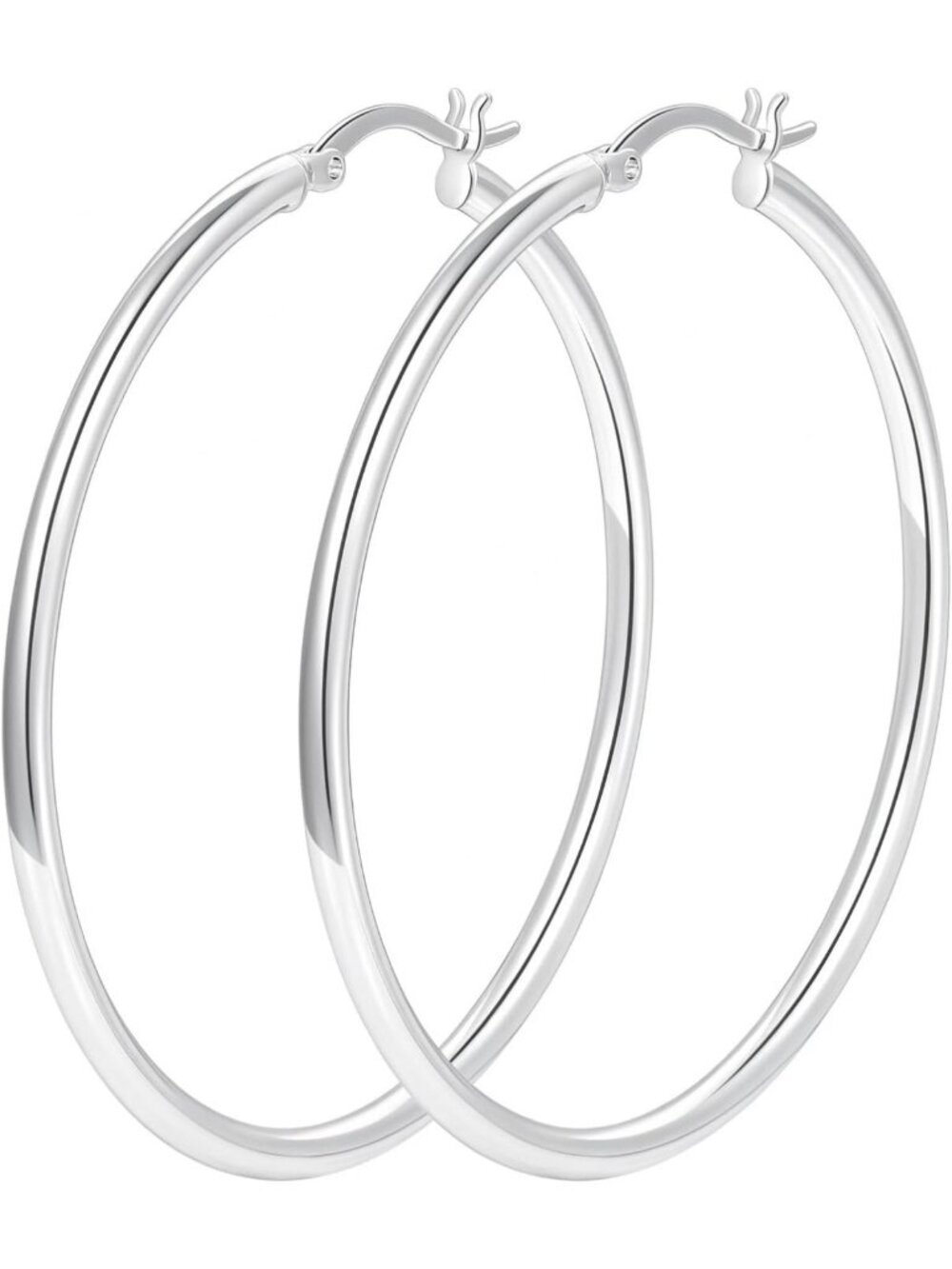 Large Silver Plated Hoop Earrings for Women | Stylish & Elegant Statement